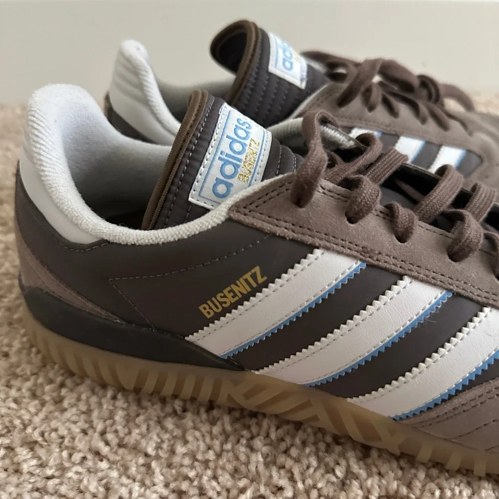 Adidas Busenitz Skate Shoes Mens Size 9.5 Brown Grey Suede Gum Sole Sneaker